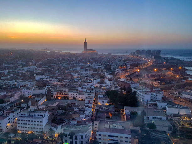 vue sur casablanca, maroc - afrique du nord photos et images de collection