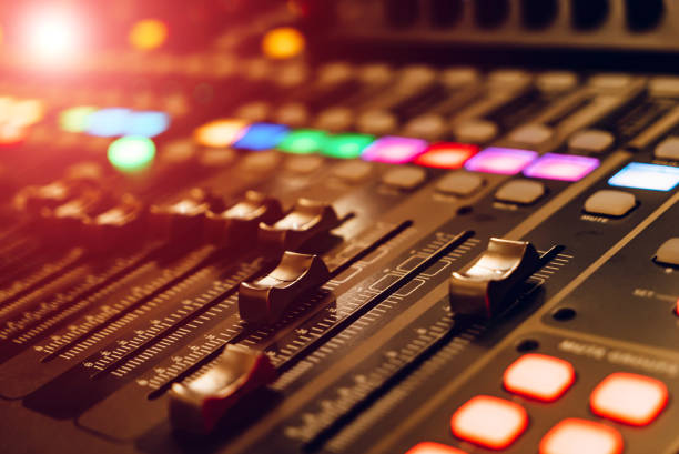 istock professional concert mixing console is equipped with high-precision and long-stroke faders. 1134487877