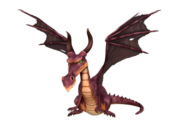istock 3D illustration fantasy dragon on white 1134488435