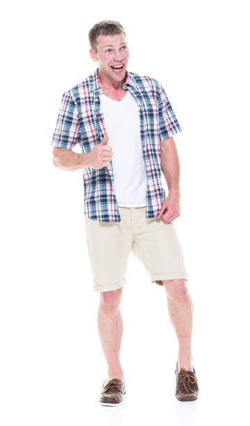istock Handsome man in shirt and shorts is feeling inspired 1134493407