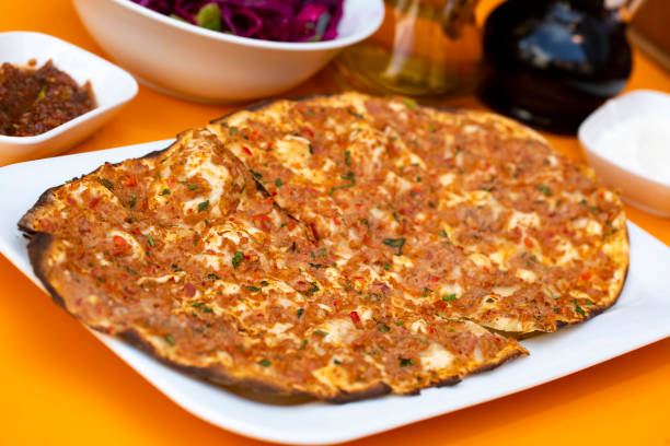 istock Traditional delicious Turkish foods; Turkish pizza (Lahmacun) 1134494672