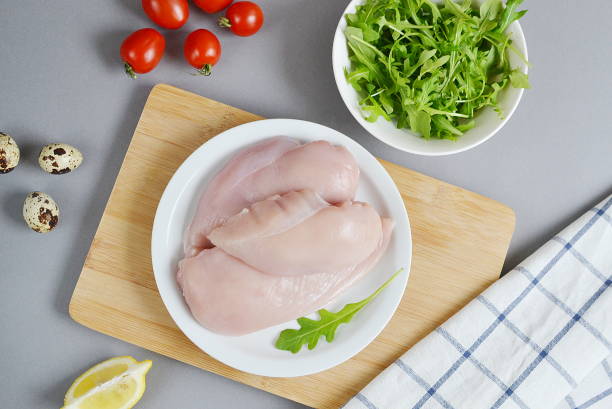istock Chicken Salad Ingredient Arugula Oil Quail Eggs Tomato Lemon Vegetables 1134496131