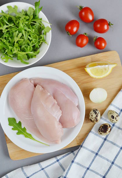 istock Chicken Salad Ingredient Arugula Oil Quail Eggs Tomato Lemon Vegetables 1134496164