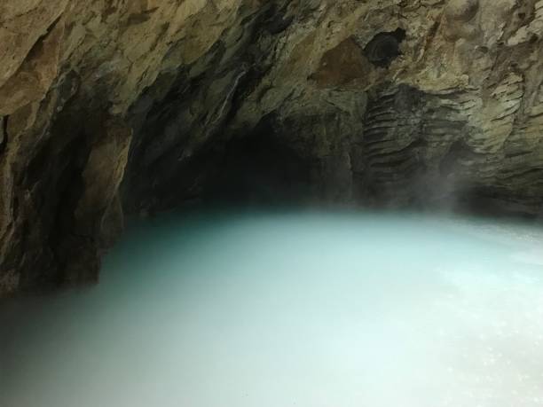 Hydrogen sulfide karst lake Proval in a mountain cave, Pyatigorsk, Russia
