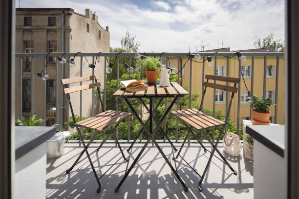 istock City balcony with wooden table 1134504423