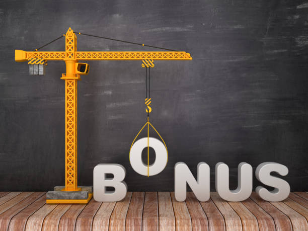 istock Tower Crane with BONUS Word on Chalkboard Background - 3D Rendering 1134505653