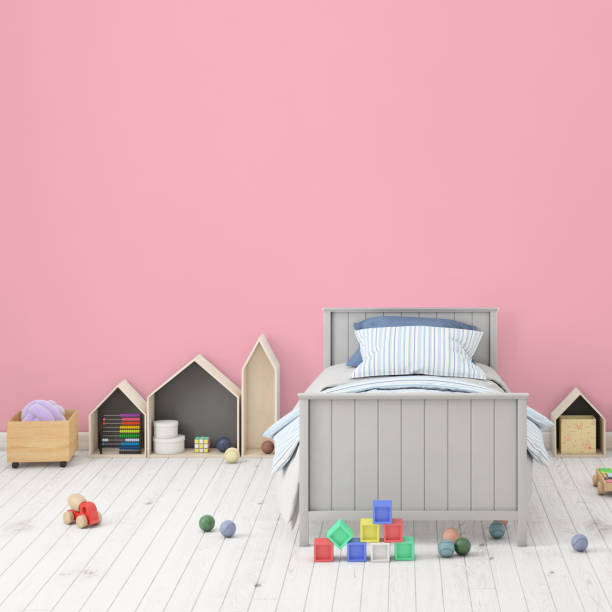 istock Kids room interior with blank wall 1134505692