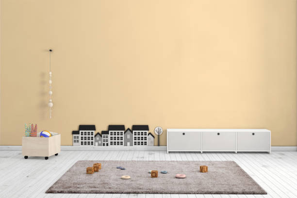 istock Kids room interior with blank wall 1134505696