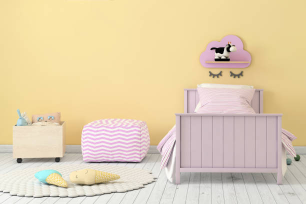 istock Kids room interior with blank wall 1134506226