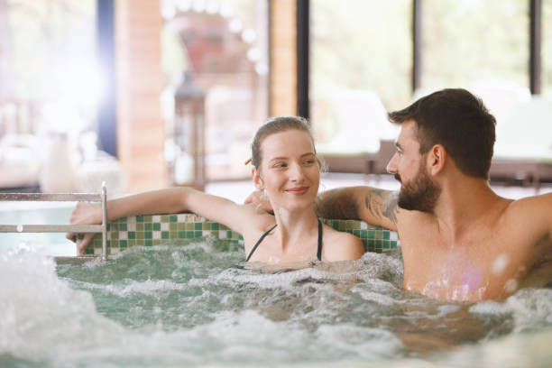 istock Relaxing in a hotel hot tub 1134506717