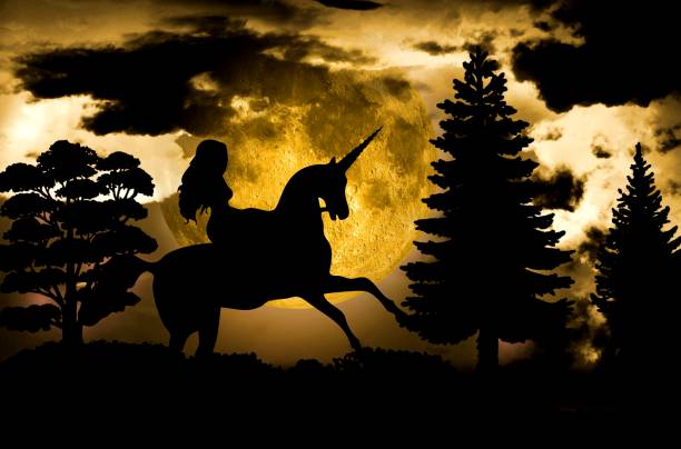 Woman bonding with horse with Montana sunset background silhouetting them.