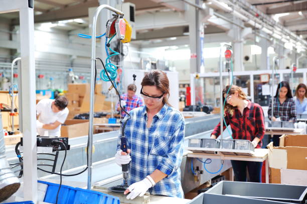 istock Female manuel workers team working on the production line in factory 1134508064