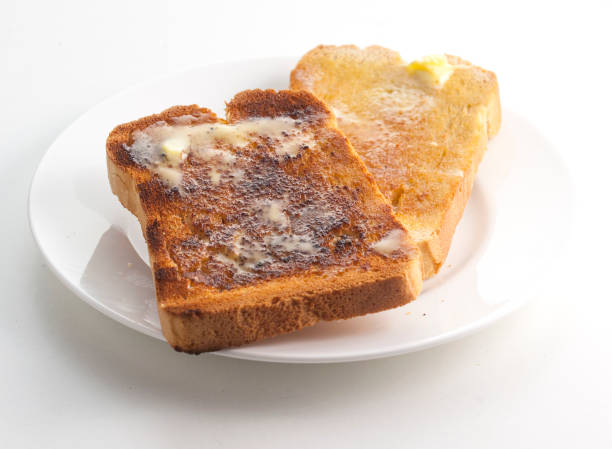 buttered toast stock photo