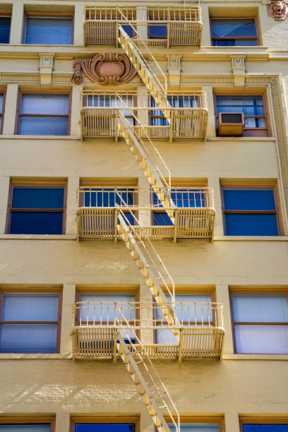 istock Fire staircase on the facade of an office building, San Francisco 1134512238