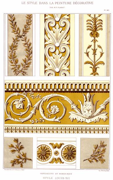 ルイ16世スタイル-装飾塗料から装飾品やボーダー、1892 - louis xvi点のイラスト素材／クリップアート素材／マンガ素材／アイコン素材