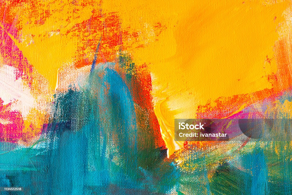 Abstract Hand-painted Art Background on Canvas Details from my own paintings. Abstract Stock Photo