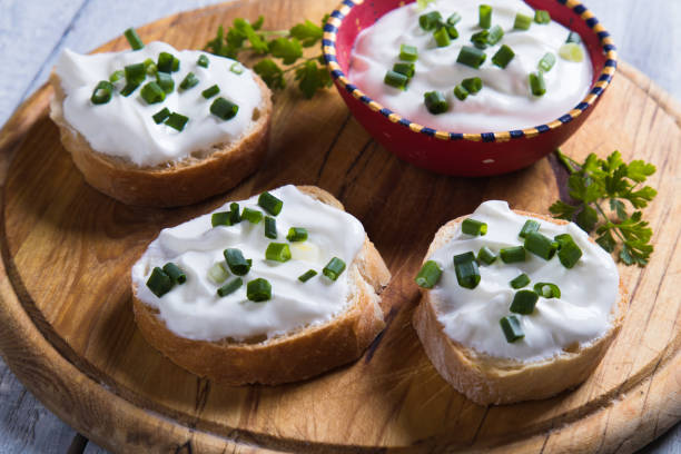 istock Sour cream spread with home made bread 1134513557
