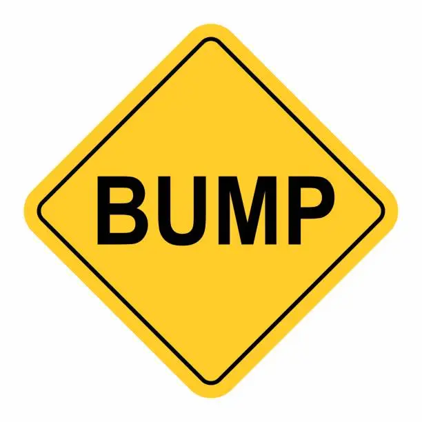 Vector illustration of Bump warning sign