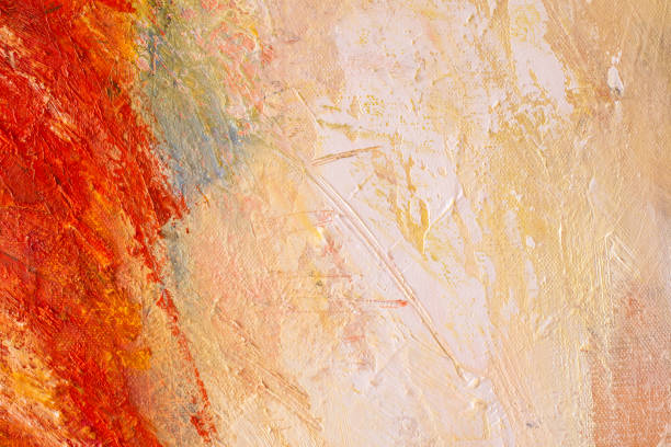 abstract hand-painted art background on canvas - multi layered paint imagens e fotografias de stock