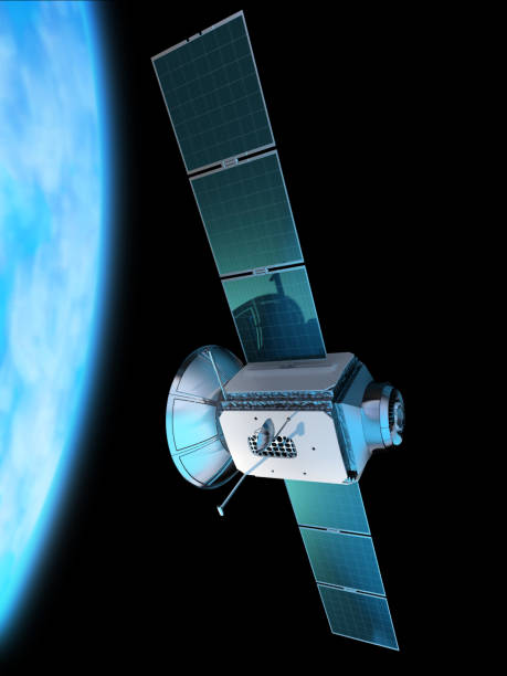 istock Meteo satellite in space on Earth background. 1134521855
