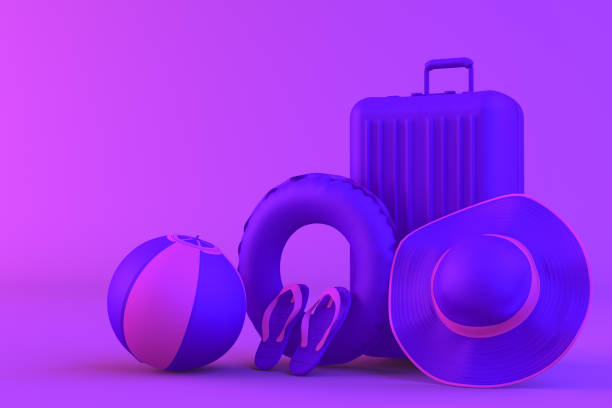 istock 3D Minimal Summer and Travel Concept with neon colors 1134521914