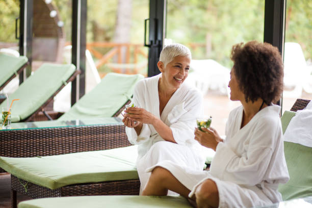 istock Friends meet at the spa 1134522726