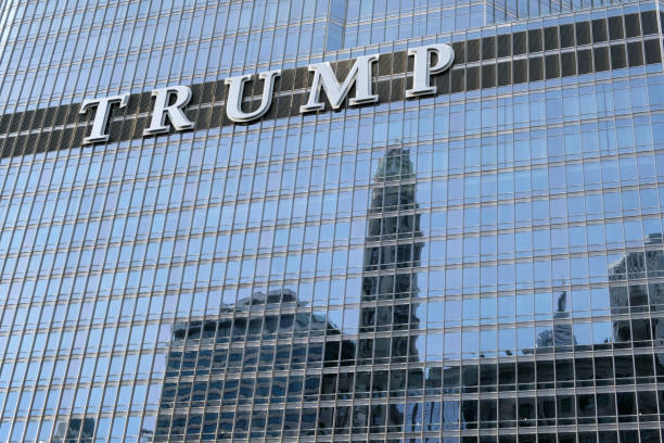 시카고의 트럼프 인터내셔널 호텔 타워. - trump tower 뉴스 사진 이미지