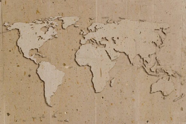 istock vintage stone texture with world shape and shadows 1134525298