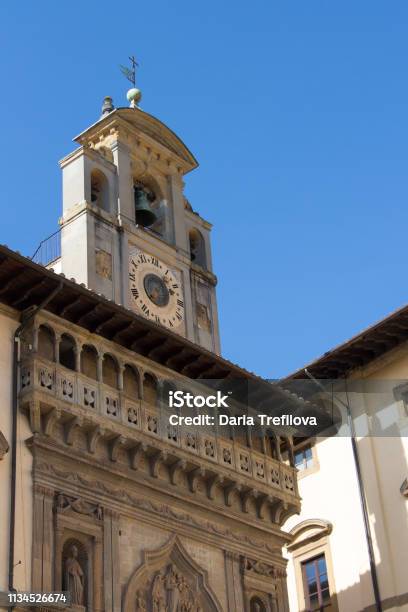 Facade Detail Of Palazzo Della Fraternita Dei Laici On Piazza Grande In Arezzo Tuscany Italy Stock Photo - Download Image Now