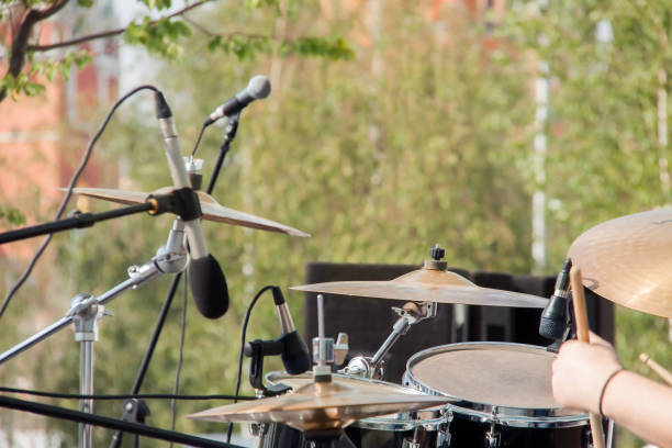 istock Drum set summer outdoors park festival closeup 1134527733