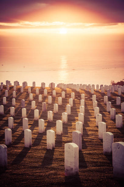 istock Sunrise over a National Cemetery 1134532903