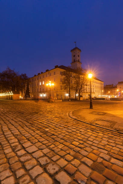 istock Lviv City Hall at night 1134540051