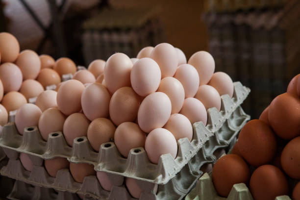 istock Stacked eggs put up in the market 1134544734