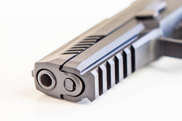 istock Modern handgun white background isolated close up 1134559260