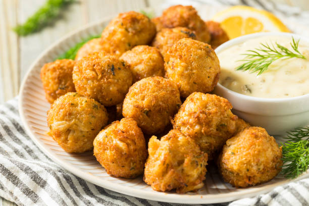 istock Homemade Seafood Mini Crab Cake Balls 1134571886