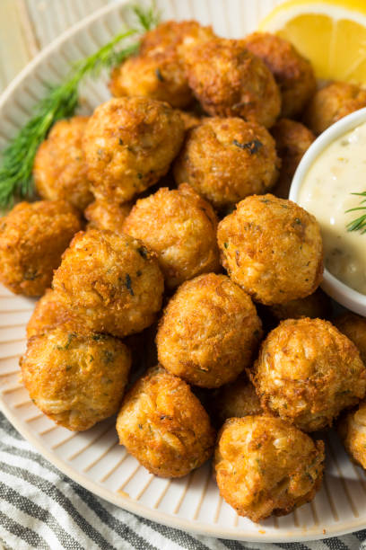 istock Homemade Seafood Mini Crab Cake Balls 1134572890