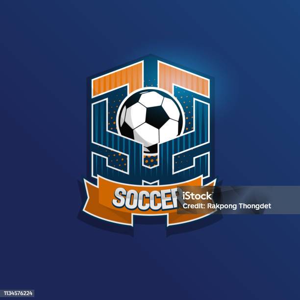 Soccer Football Badge Design Templates Sport Team Identity Vector Illustrations Isolated On White Background Stock Illustration - Download Image Now