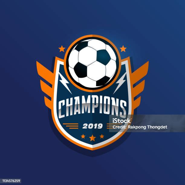 Soccer Football Badge Design Templates Sport Team Identity Vector Illustrations Isolated On White Background Stock Illustration - Download Image Now