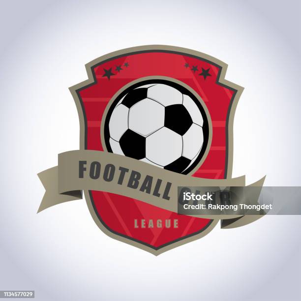 Soccer Football Badge Design Templates Sport Team Identity Vector Illustrations Isolated On White Background Stock Illustration - Download Image Now