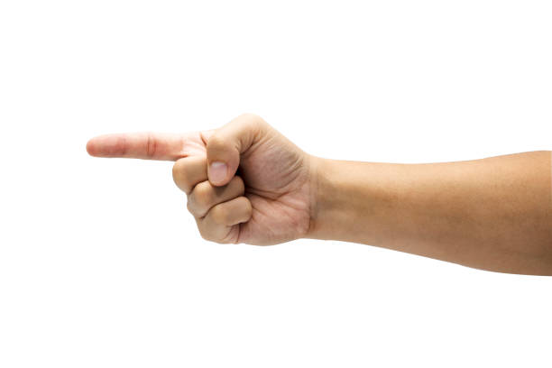 istock Forefinger or index finger for pointing to direction on white background. Isolated and clipping path.-Image. 1134577984