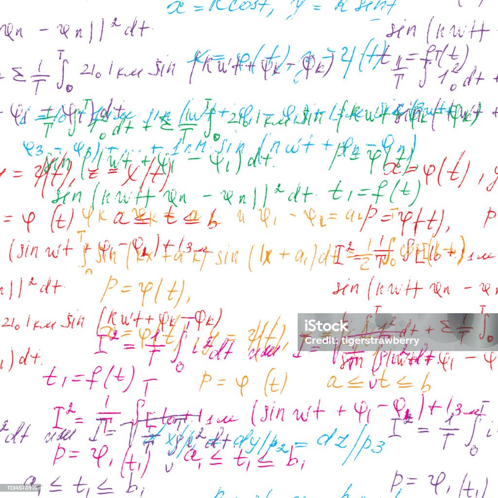 Formulas Math Board Math Seamless Board With Handwritten Mathematical And Physics Formulas ...