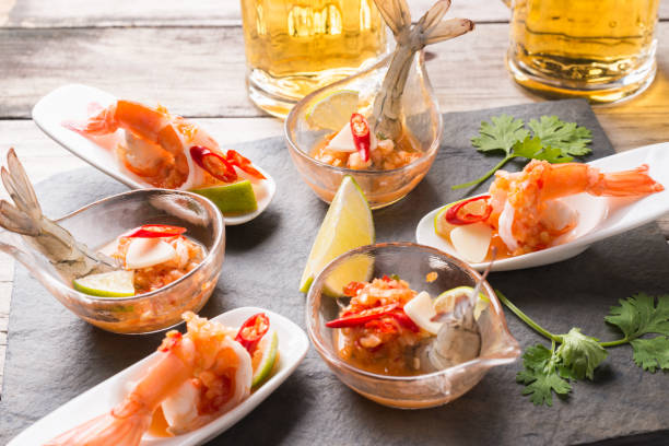 istock Seafood cocktail  prawn in spicy seafood dip 1134579075