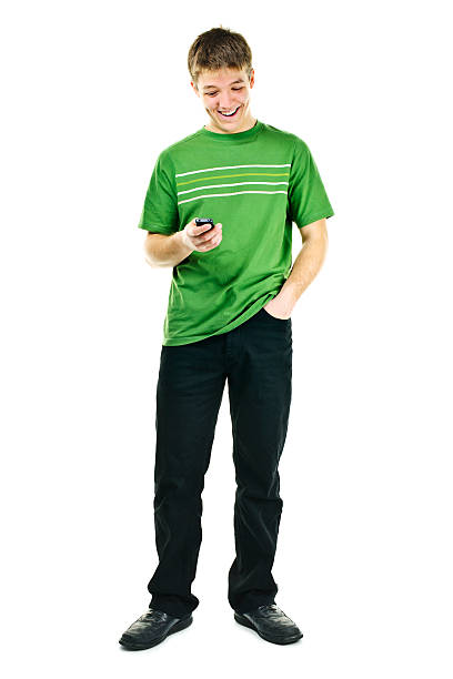 istock Smiling young man holding cell phone 113458505