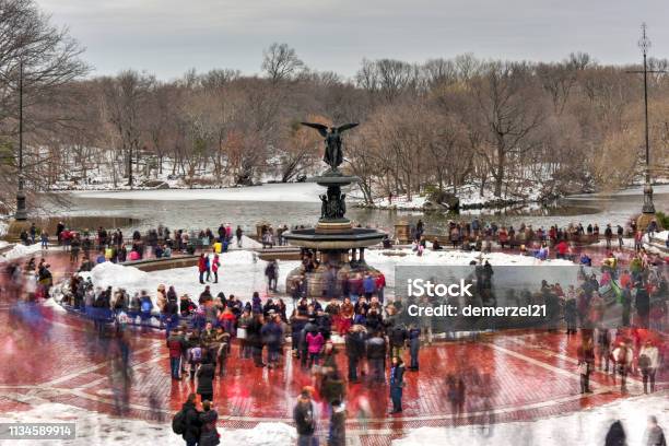 Bethesda Fountain Central Park Stock Photo - Download Image Now - New, Sculpture, Angel