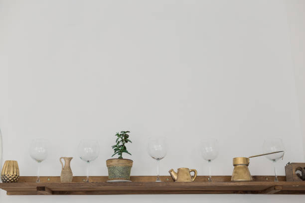 istock Kitchen corner shelf with glasses Turkish and flower 1134594729