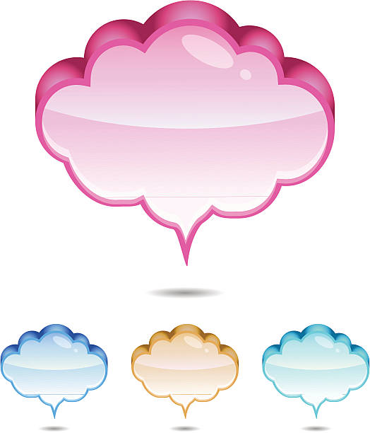 Cloud speech bubble in 3D vector art illustration