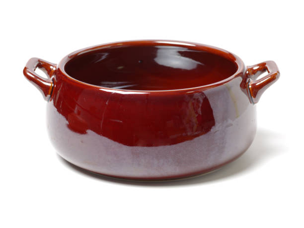 istock Clay pot for cooking on white background 1134596975