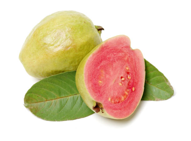 istock Pink guava isolated on white background 1134597023
