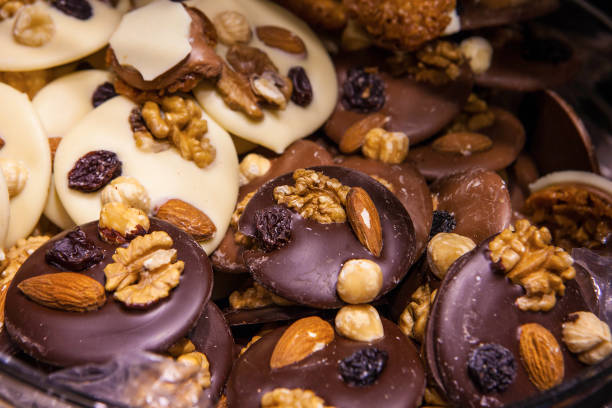 istock Lots of chocolate with nuts and raisin 1134599113