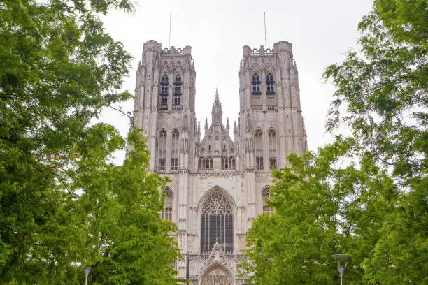 Photo of Cathedral of St Michael and St Gudula in the center of Brussels, Belgium